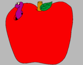 Desenho Lagarto na fruta pintado por solange