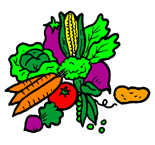 Desenho verduras pintado por ortalisas