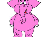 Desenho Elefante contente pintado por Elefante rosa