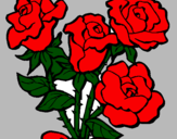 Desenho Ramo de rosas pintado por cleo