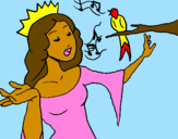 Desenho Princesa a cantar pintado por Giuuh