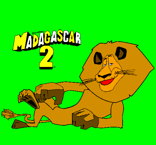 Desenho Madagascar 2 Alex pintado por talyta