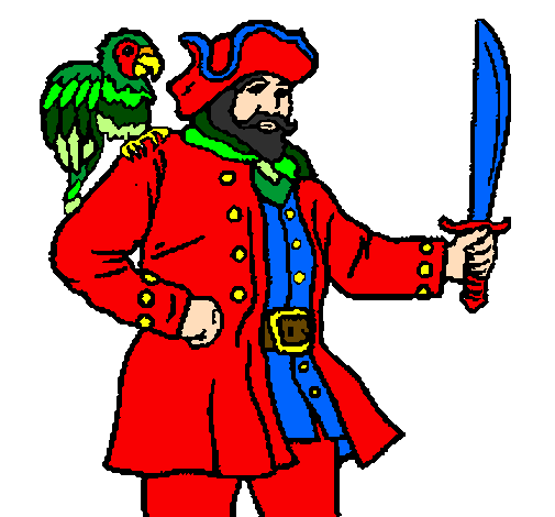 Pirata com um papagaio