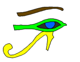 Desenho Olho de hórus pintado por joão
