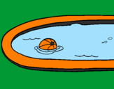 Desenho Bola na piscina pintado por jhuan