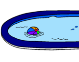 Desenho Bola na piscina pintado por giovanna