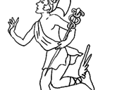 Desenho Hermes pintado por atena