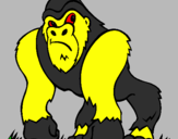 Desenho Gorila pintado por lucas