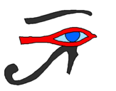 Desenho Olho de hórus pintado por bia