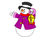 Desenho Boneco de neve III pintado por lucas