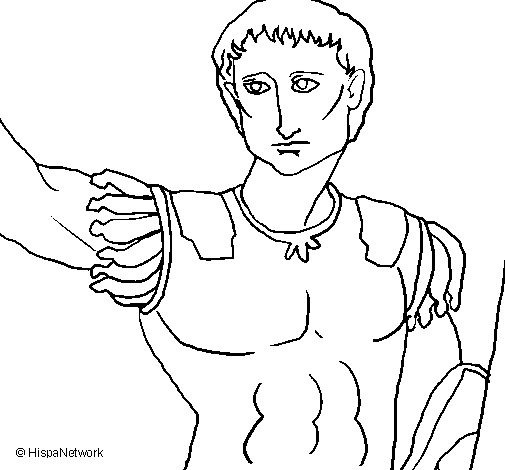 Desenho Escultura de César pintado por bianca