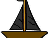 Desenho Barco veleiro pintado por i