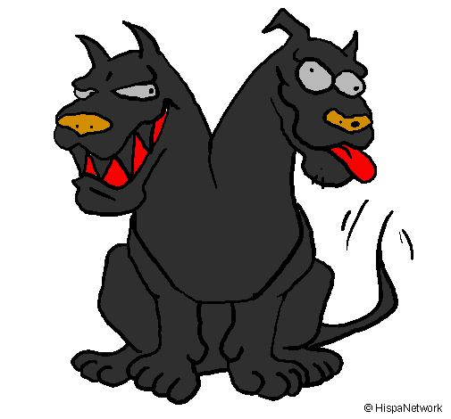 Desenho Cão de duacabeças pintado por Dragão duas cabeça