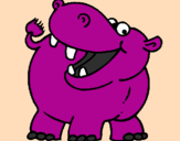 Desenho Hipopótamo pintado por Beth