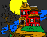Desenho Casa encantada pintado por gabriel