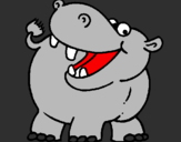 Desenho Hipopótamo pintado por felipe cabral