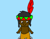 Desenho Pequeno índio pintado por kayo patrick