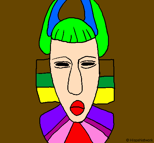 Desenho Máscara africana pintado por GÉSICA