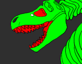 Desenho Esqueleto tiranossauro rex pintado por pedro