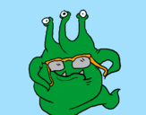 Desenho Extraterrestre com óculos pintado por dragon ball z