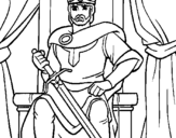 Desenho Cavaleiro rei pintado por Colorir