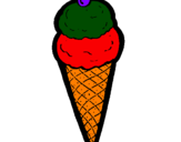 Desenho Cone de gelado pintado por dayane