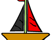 Desenho Barco veleiro pintado por Andrei