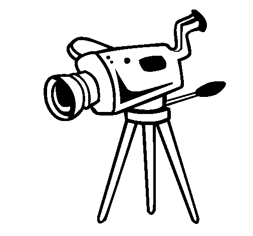 Desenho Câmera de cinema pintado por camera