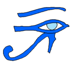 Desenho Olho de hórus pintado por clara
