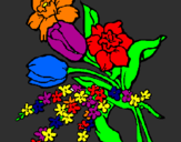 Desenho Ramo de flores pintado por glaucia negreiros