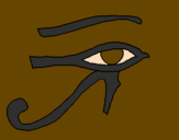 Desenho Olho de hórus pintado por isabella