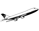 Desenho Avião no ar pintado por pintar