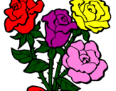 Desenho Ramo de rosas pintado por gil