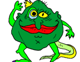 Desenho Monstro hermafrodita pintado por batata verde