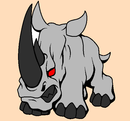 Desenho Rinoceronte II pintado por Vinicius zika