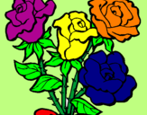 Desenho Ramo de rosas pintado por glaucia negreiros