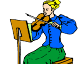 Desenho Dama violinista pintado por Raquel