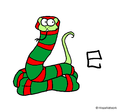 Desenho Serpente pintado por jararaca