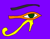 Desenho Olho de hórus pintado por lulu diiniz