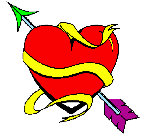 Desenho de Coração com seta pintado e colorido por Usuário não registrado o  dia 21 de Setembro do 2010
