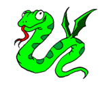 Desenho Serpente com asas pintado por thomas