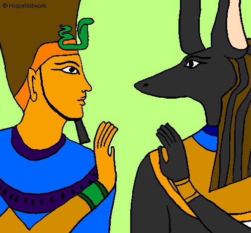Desenho Ramses e Anubis pintado por Berny