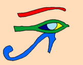 Desenho Olho de hórus pintado por maria  clara   barros