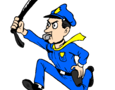Desenho Polícia a correr pintado por joao