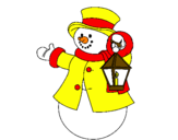 Desenho Boneco de neve III pintado por pipa