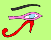 Desenho Olho de hórus pintado por rosa mede