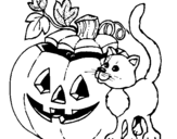 Desenho Abóbora e gato pintado por kayro