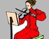 Desenho Dama violinista pintado por maryane  gomes