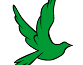Desenho Pomba da paz a voar pintado por verde