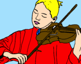 Desenho Violinista pintado por Laura Santana